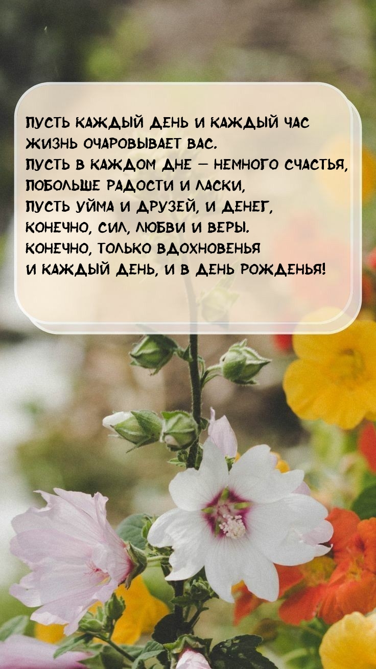 Пусть каждый день и каждый час жизнь очаровывает Вас.