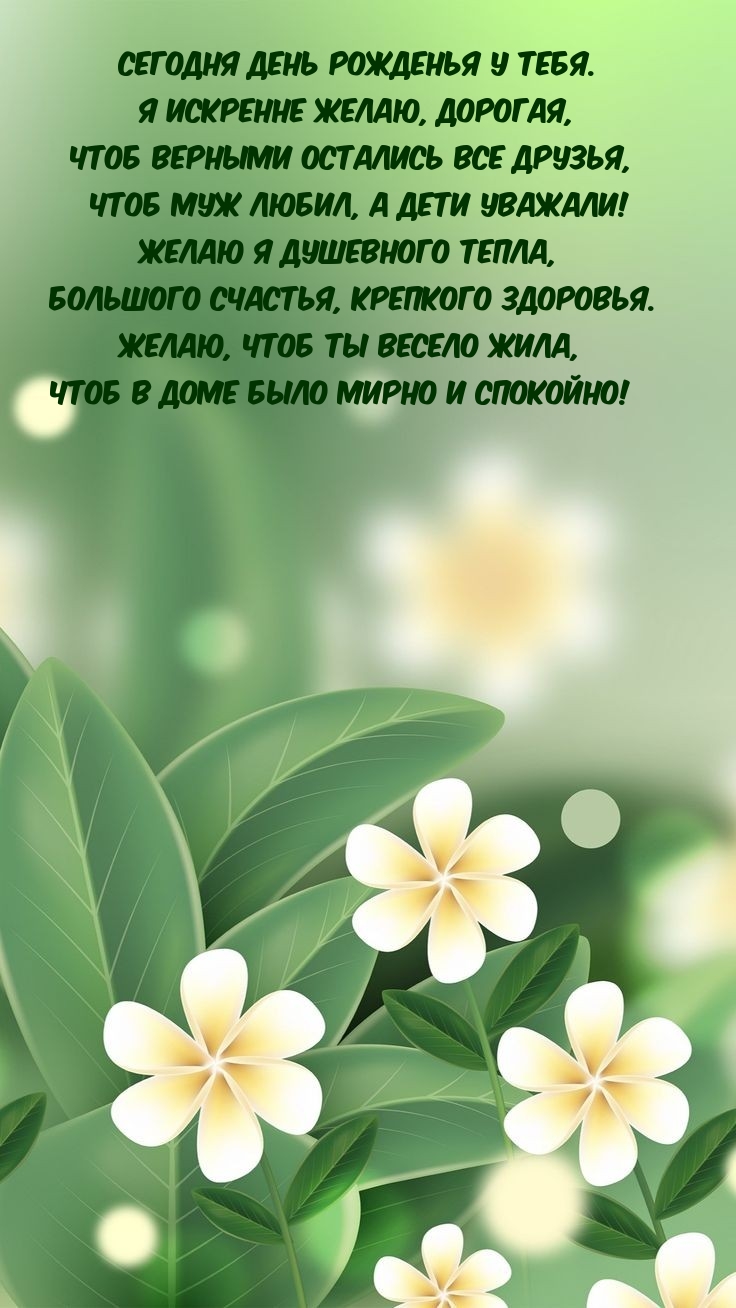 Сегодня день рожденья у тебя. Чтоб в доме было мирно и спокойно!