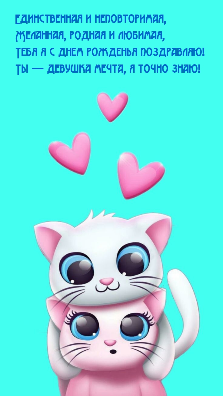 С днем рожденья поздравляю! Ты — девушка мечта, я точно знаю!