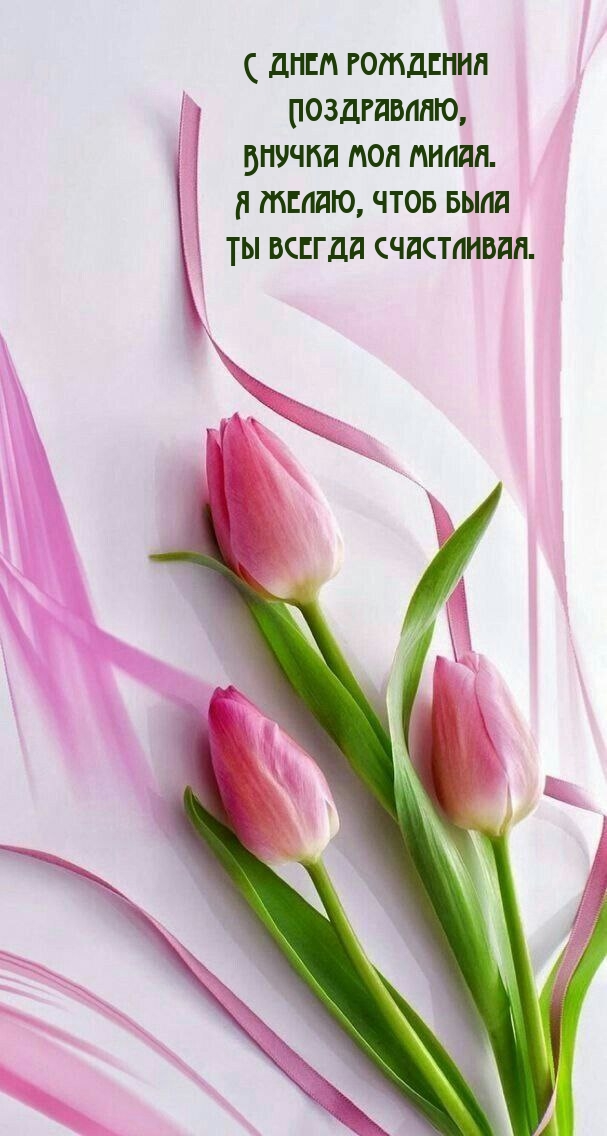 С днем рождения, внучка моя милая. Я желаю, чтоб была Ты счастливая.