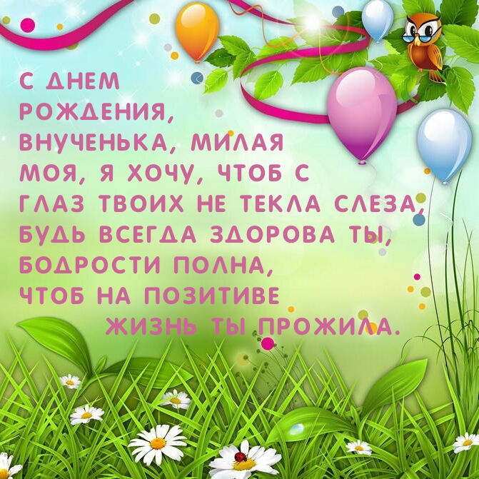С днем рождения, внученька, милая  моя, я хочу, чтоб с глаз твоих не текла слеза