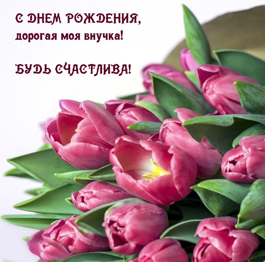 С днем рождения, дорогая моя внучка! Будь счастлива!