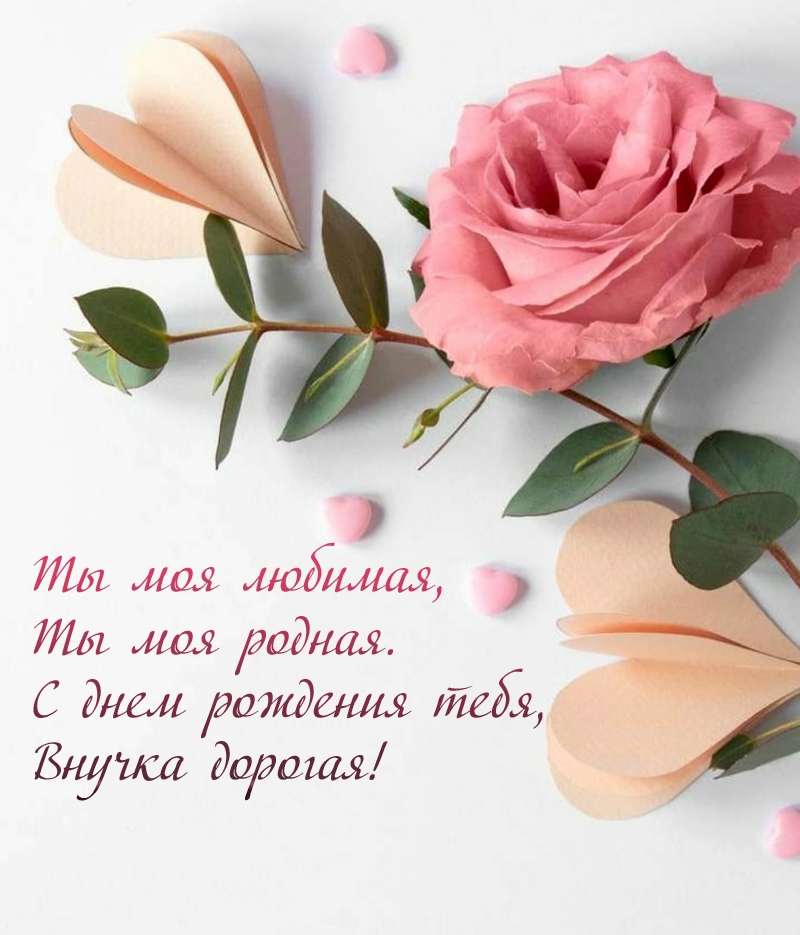 Ты моя любимая, с днем рождения тебя, Внучка дорогая!