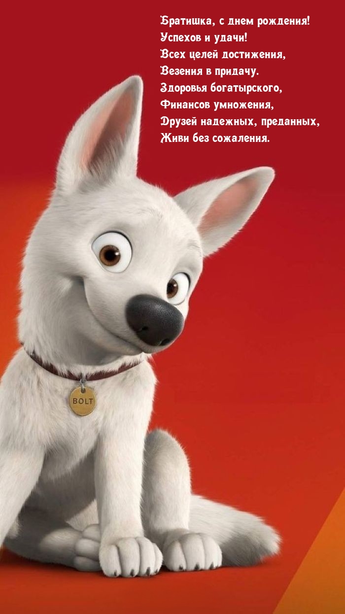 Братишка, с днем рождения! Успехов и удачи! Всех целей достижения