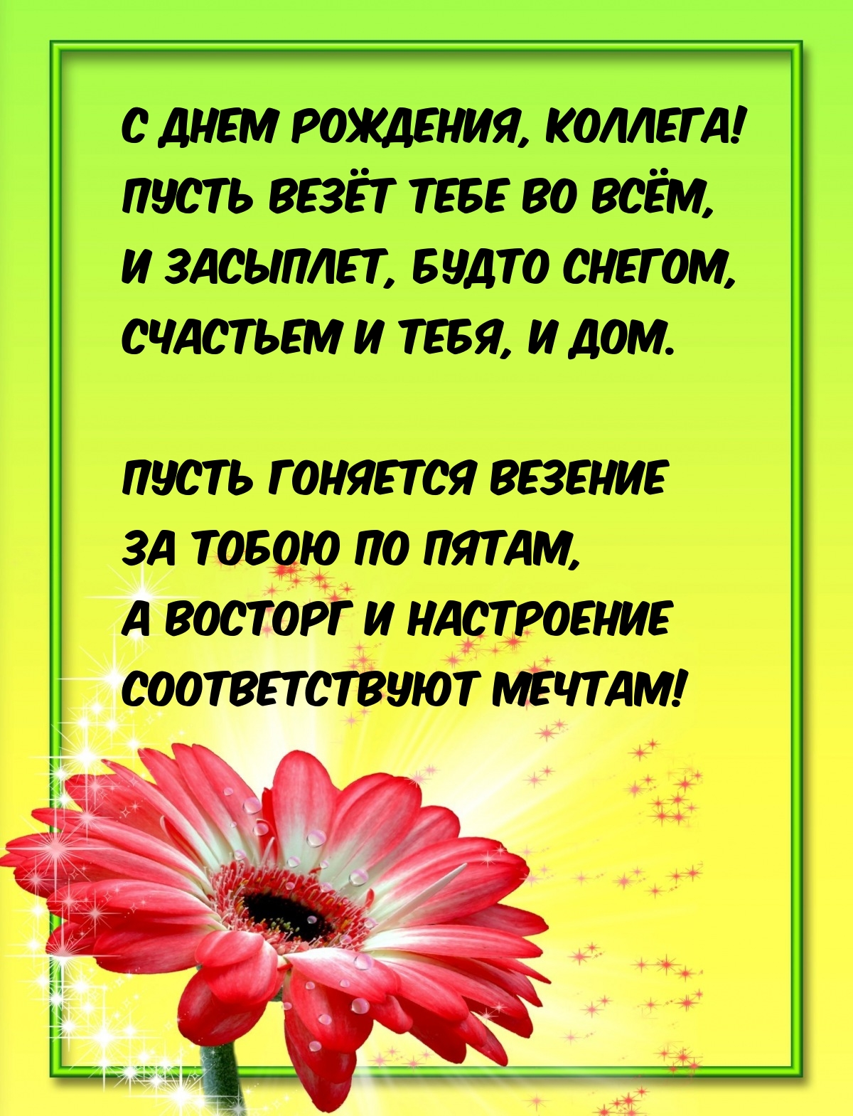 С днем рождения, коллега! Пусть везёт тебе во всём