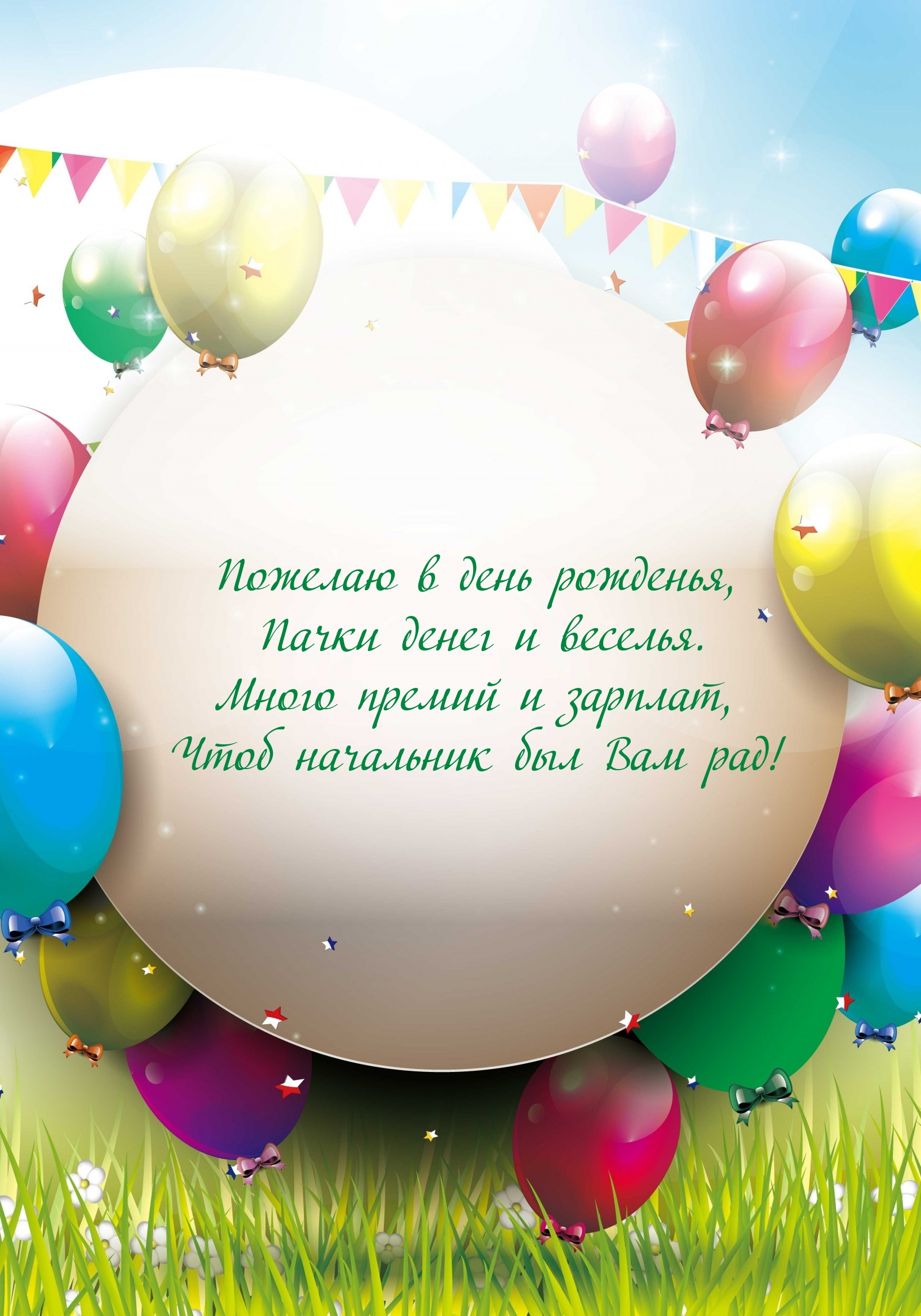 Пожелаю в день рожденья, пачки денег и веселья.