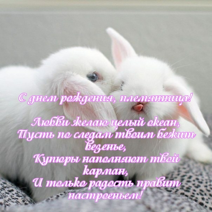 С днем рождения, племянница! Любви желаю целый океан