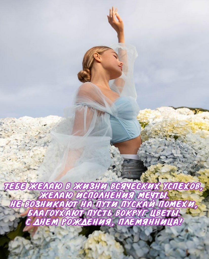 С днем рождения, племянница! Желаю в жизни всяческих успехов