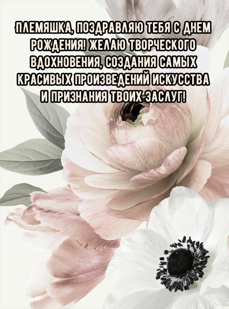Племяшка, с днем рождения! Желаю творческого вдохновения