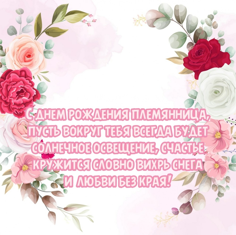 С днем рождения племянница, пусть вокруг будет солнечное освещение