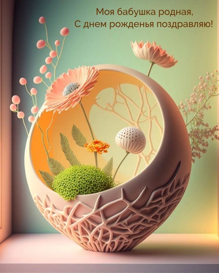 Моя бабушка родная, с днем рожденья поздравляю!