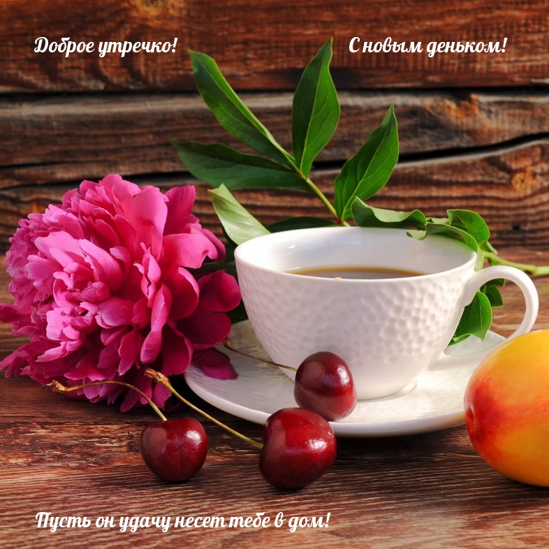Доброе утречко! С новым деньком!  Пусть он удачу несет тебе в дом!