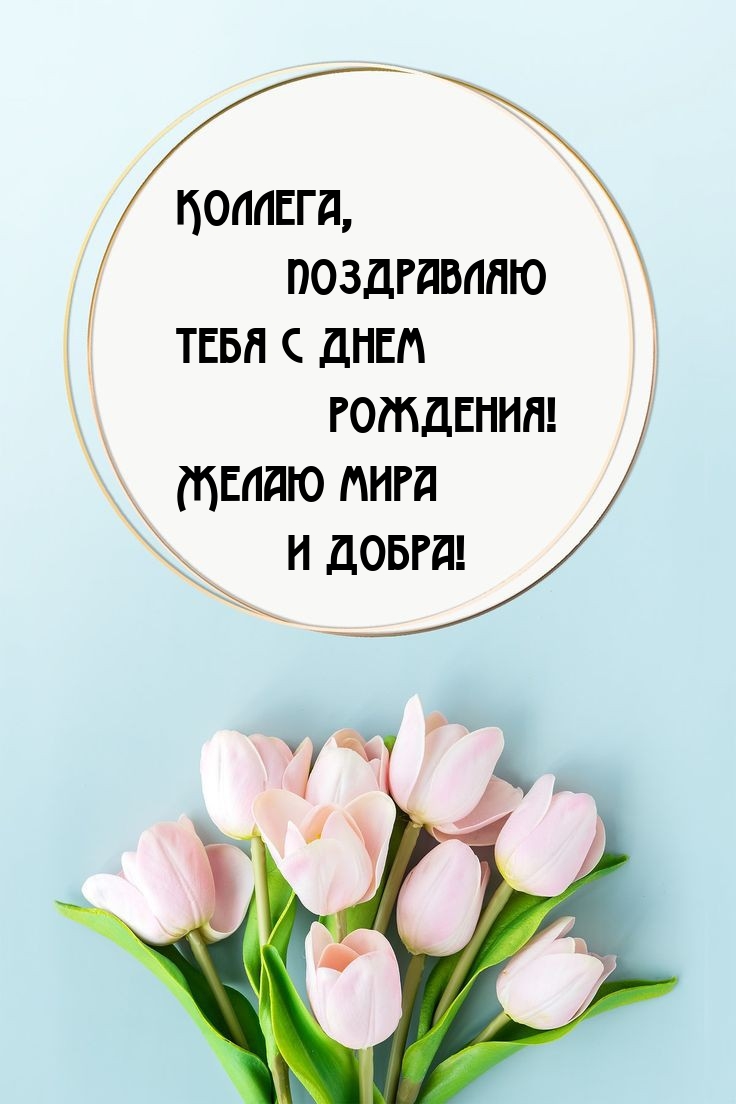 Коллега, поздравляю с днем рождения! Желаю мира и добра! 