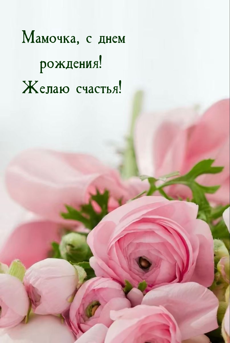 Мамочка, с днем рождения! Желаю счастья!