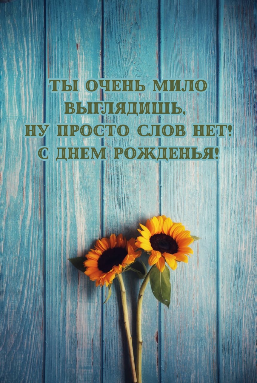 Ты очень мило выглядишь, ну просто слов нет! С днем рожденья!
