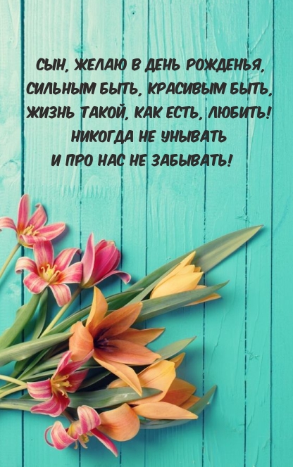 Сын, желаю в день рожденья, сильным быть, красивым быть