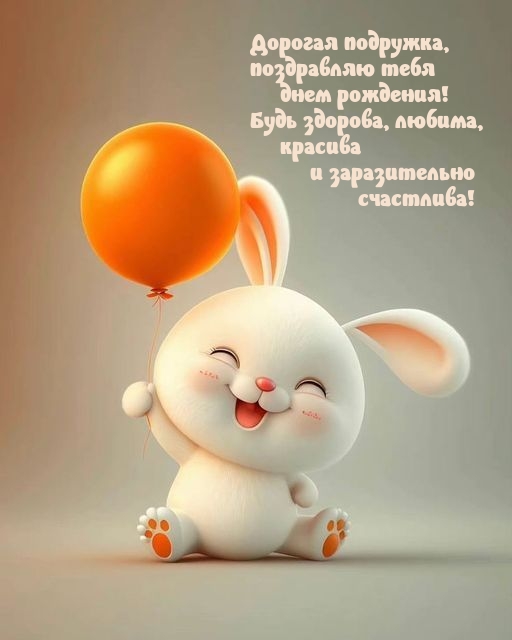 Дорогая подружка, днем рождения! Будь здорова, любима