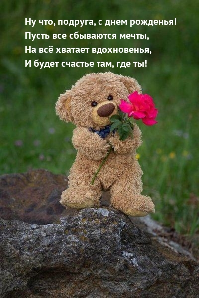 Ну что, подруга, с днем рожденья! Пусть все сбываются мечты