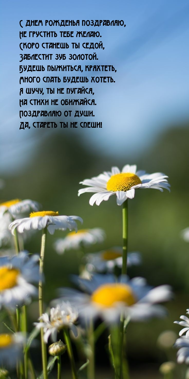 С днем рожденья поздравляю, не грустить тебе желаю.