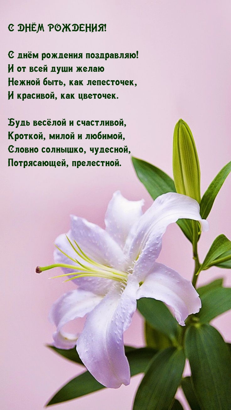С днём рождения поздравляю! Будь весёлой и счастливой