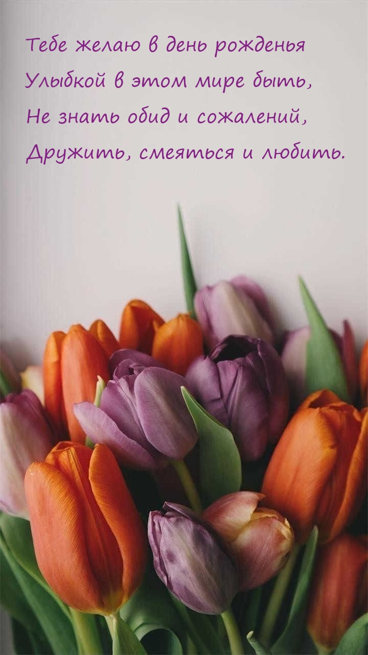 Тебе желаю в день рожденья улыбкой в этом мире быть