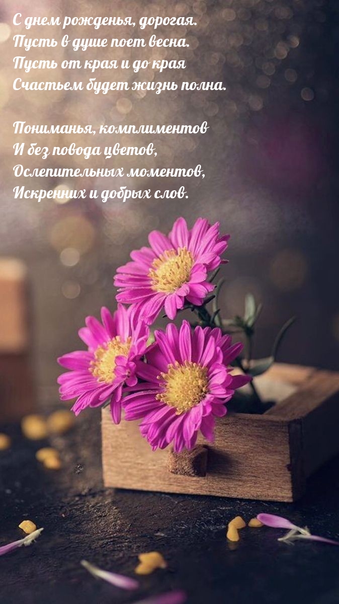 С днем рожденья, дорогая. Пусть в душе поет весна.