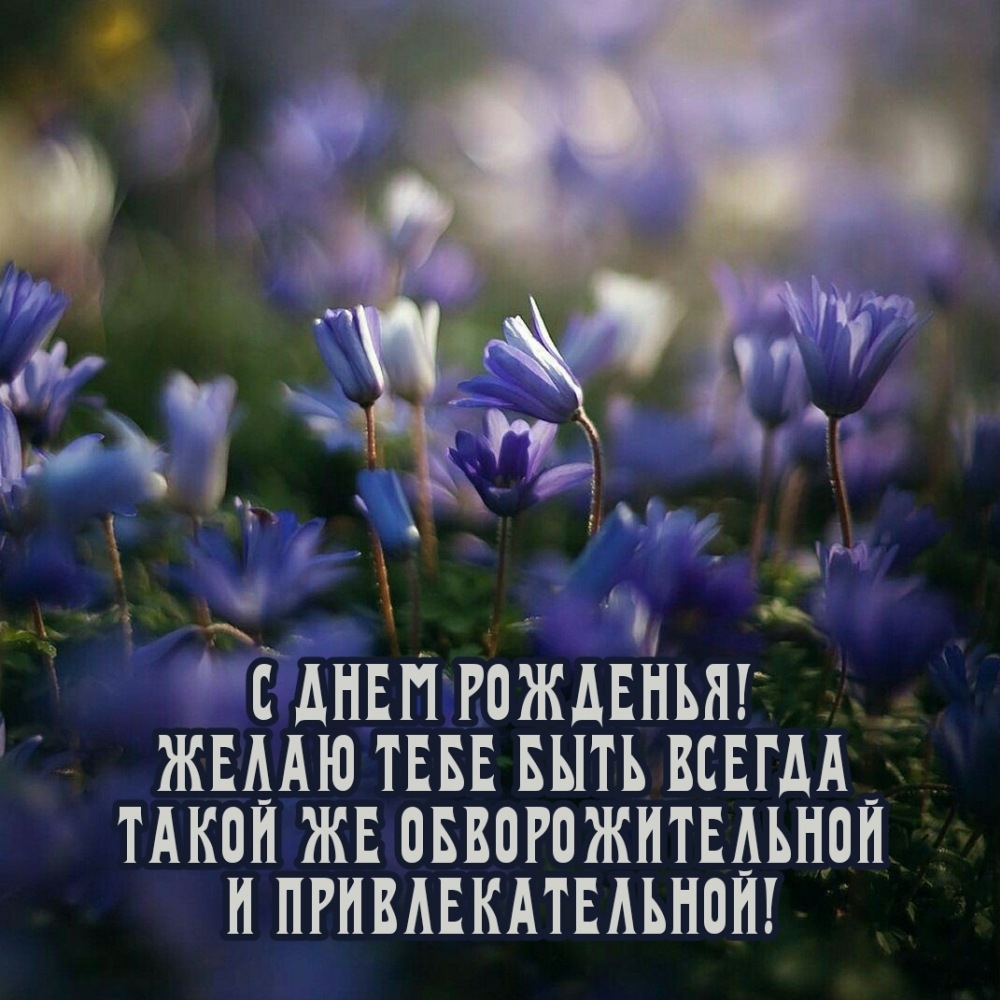 С днем рожденья! Желаю быть всегда такой же обворожительной