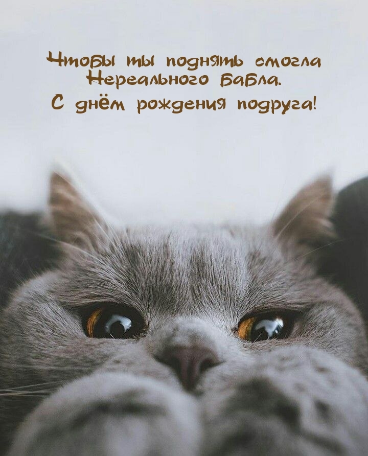 С днём рождения подруга! Чтобы ты поднять смогла бабла.