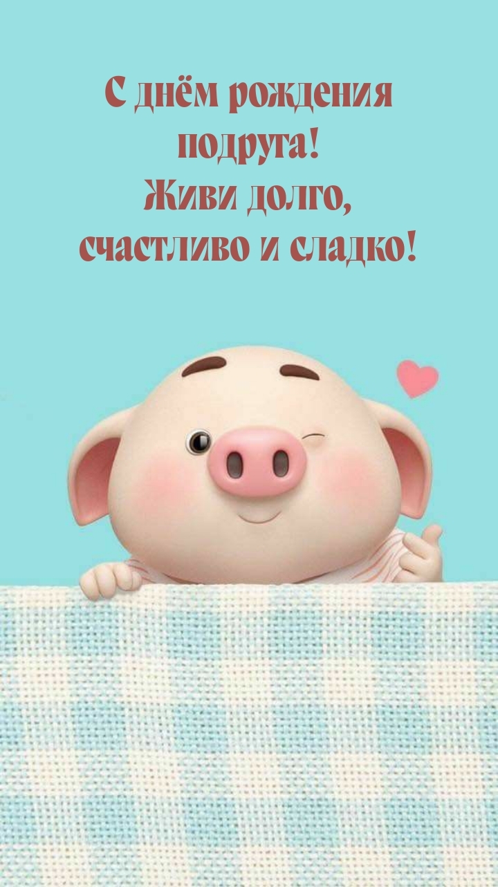 С днём рождения подруга! Живи долго, счастливо и сладко!