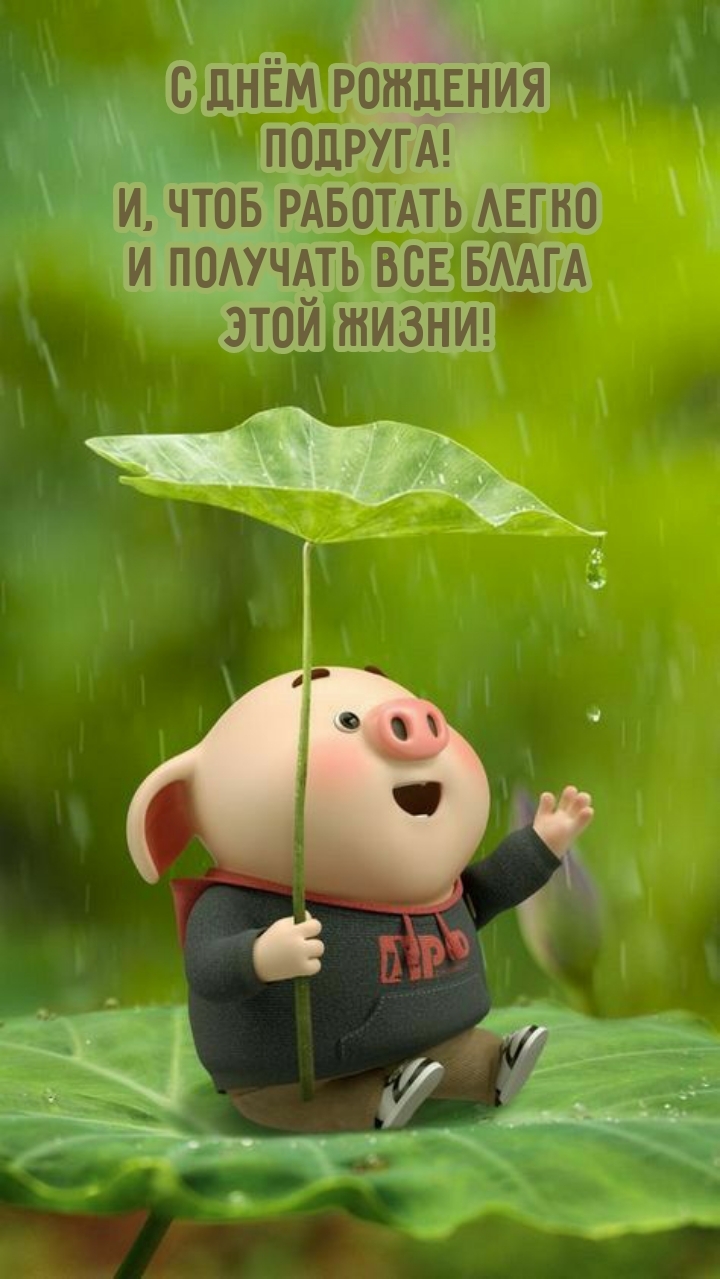 С днём рождения подруга! Чтоб работать легко и получать все блага