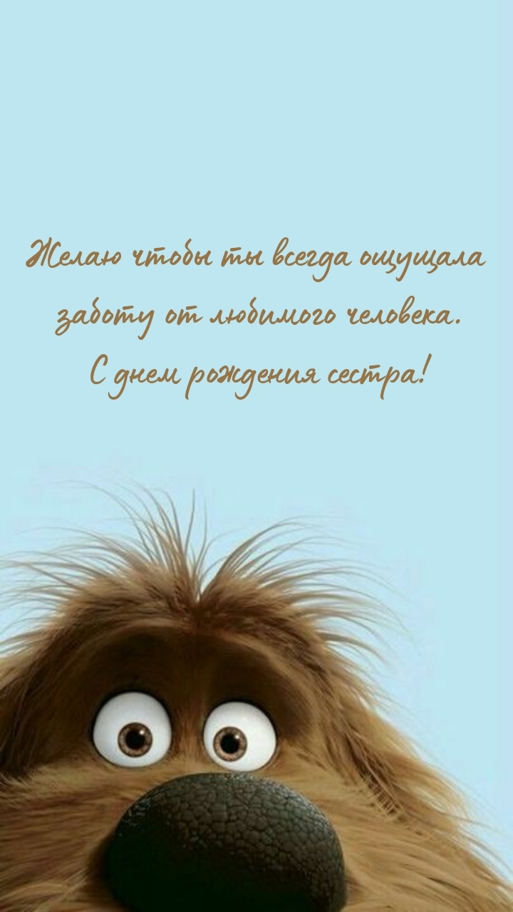 С днем рождения сестра! Желаю чтобы ты всегда ощущала заботу