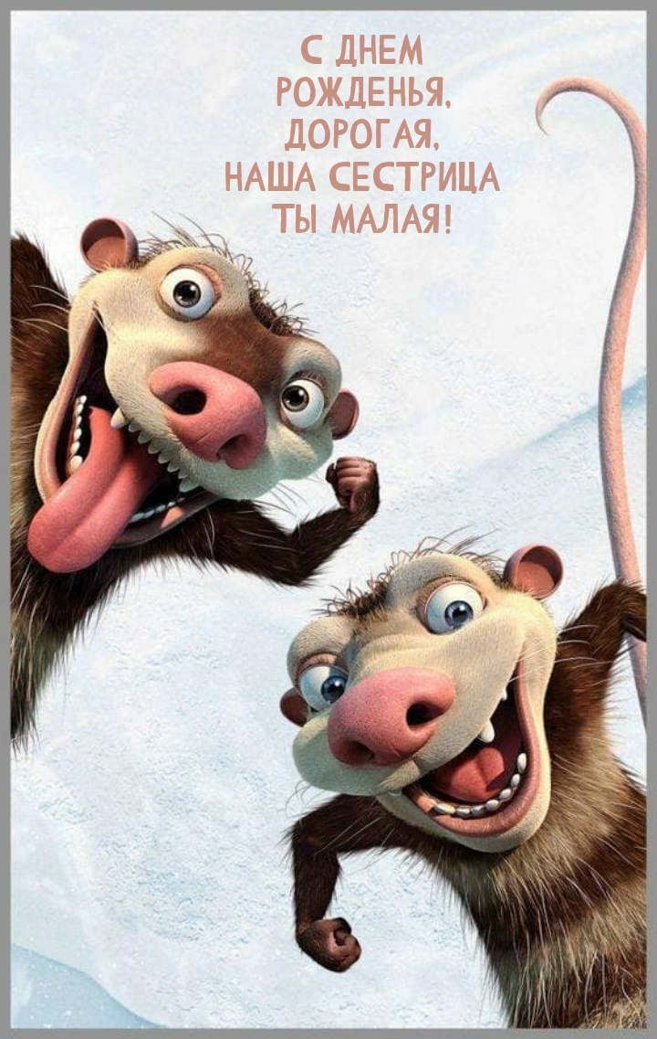 С днем рожденья, дорогая, наша сестрица ты малая!