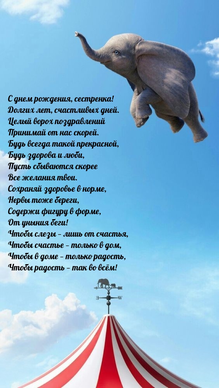 С днем рождения, сестренка! Долгих лет, счастливых дней.
