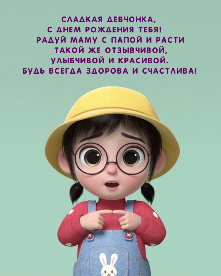 Сладкая девчонка, с днем рождения тебя! 