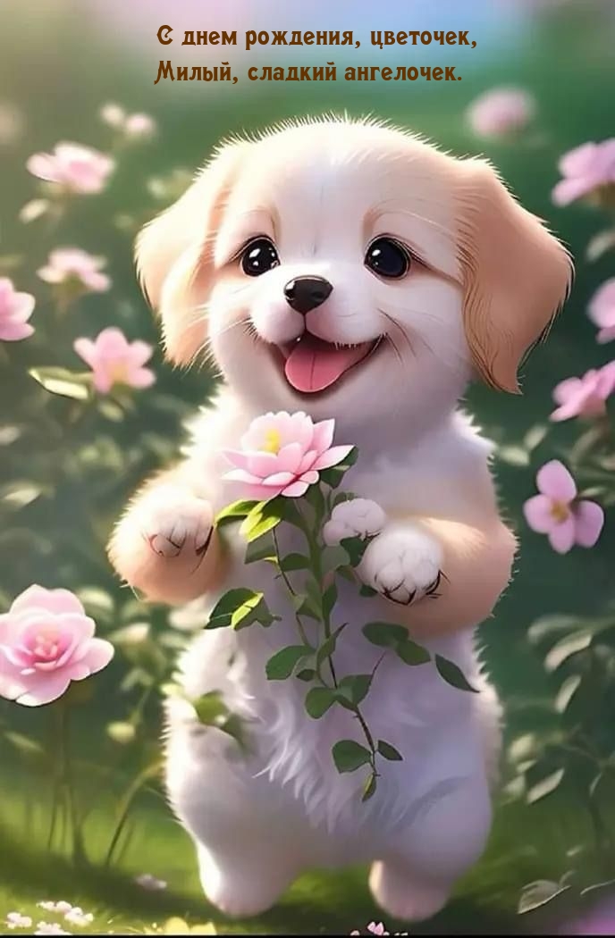 С днем рождения, цветочек, милый, сладкий ангелочек.