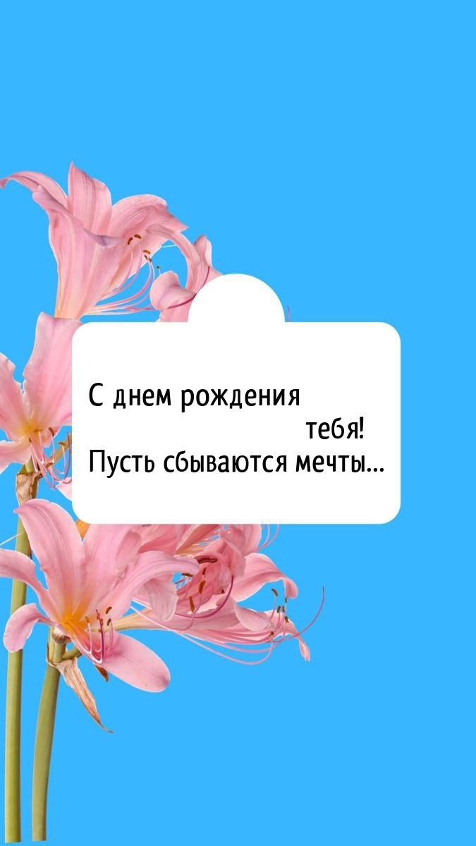 С днем рождения тебя! Пусть сбываются мечты... 