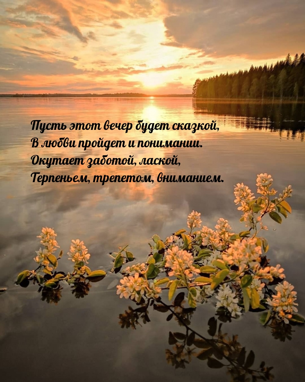 Пусть этот вечер будет сказкой, в любви пройдет и понимании.