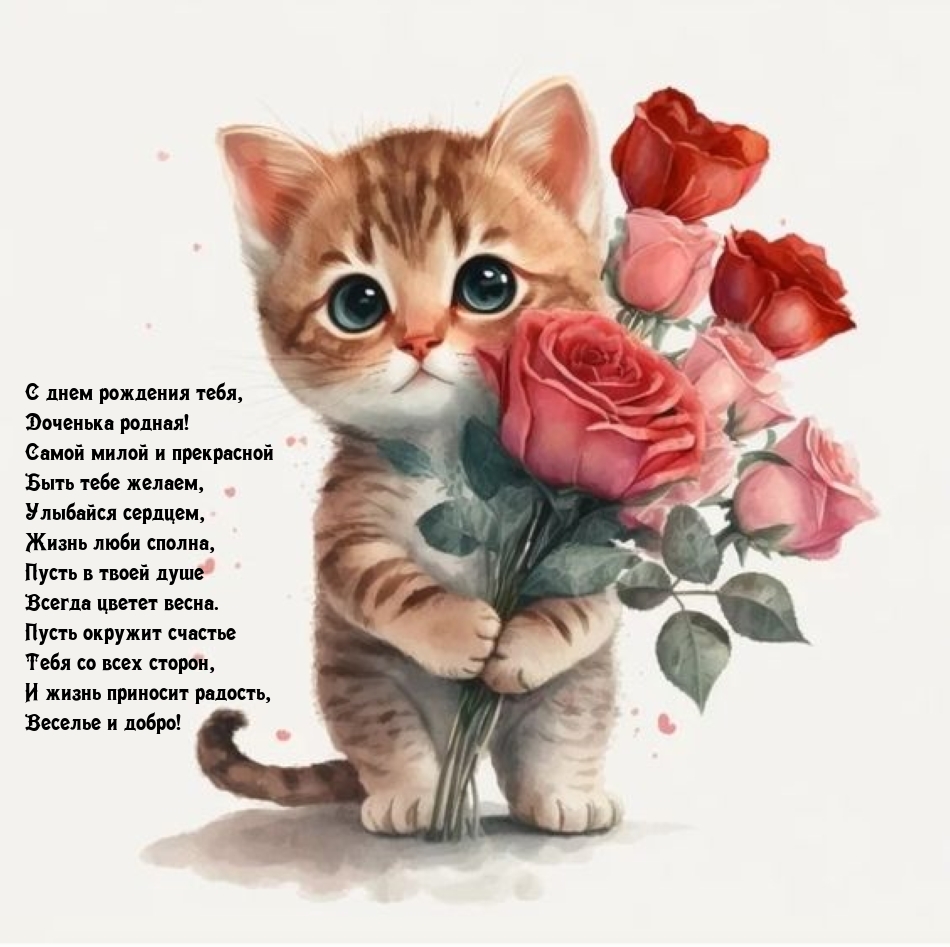 С днем рождения, доченька родная! Самой милой и прекрасной