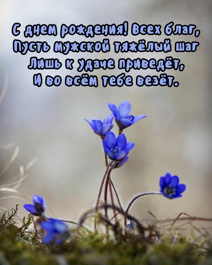 С днем рождения! Всех благ, пусть мужской тяжёлый шаг