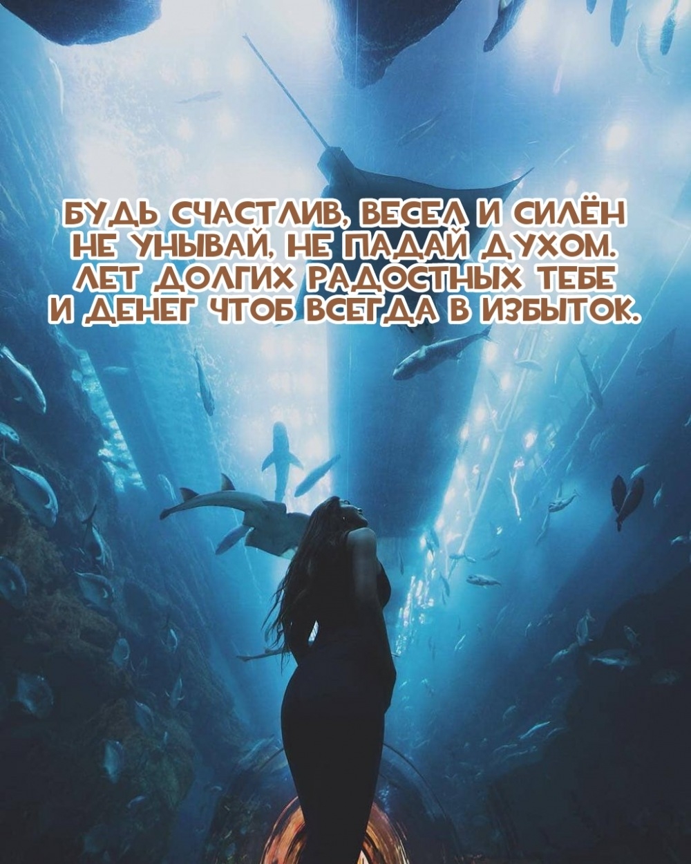 Будь счастлив, весел и силён не унывай, не падай духом.