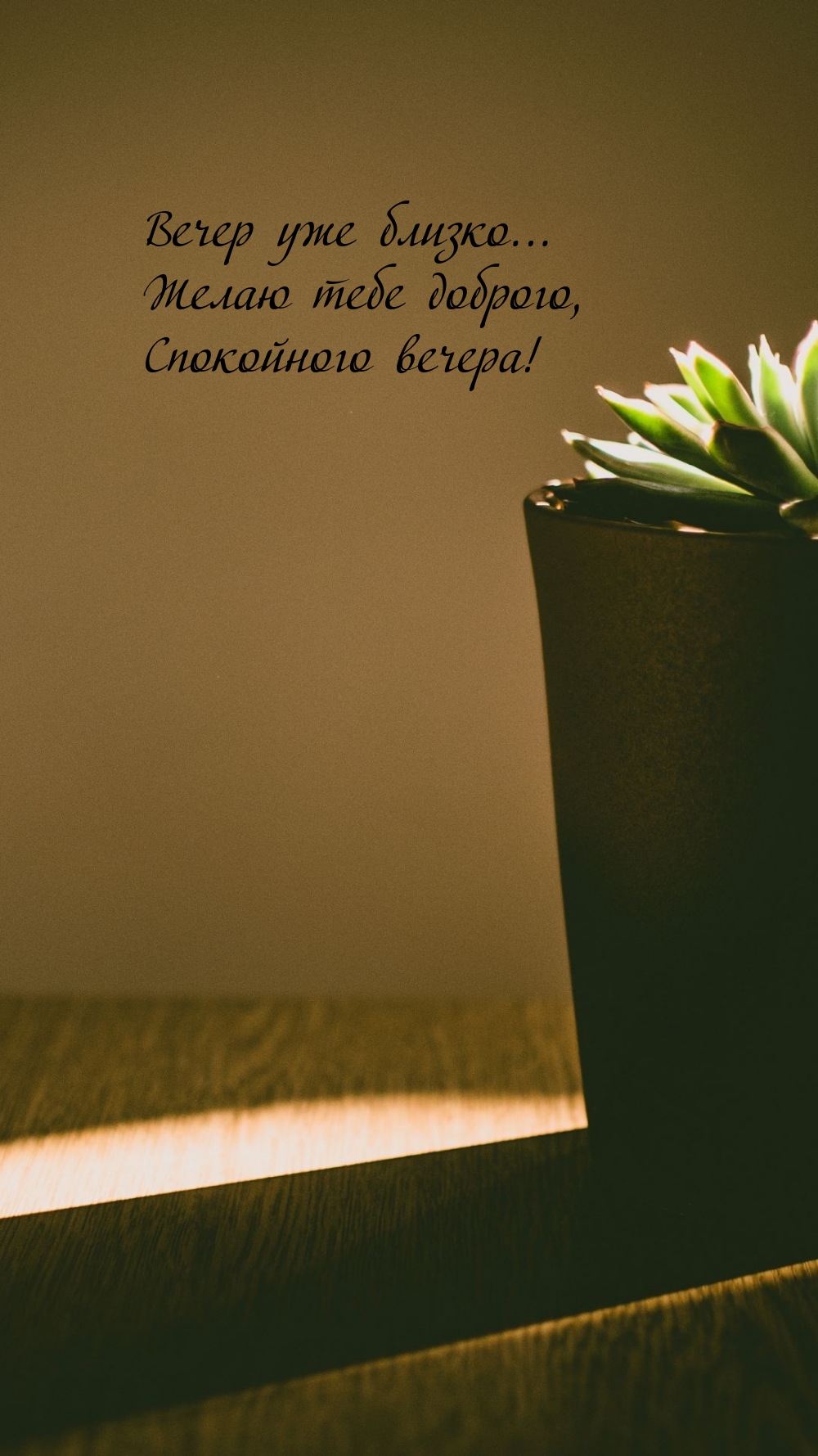 Вечер уже близко… Желаю тебе доброго, спокойного вечера! 