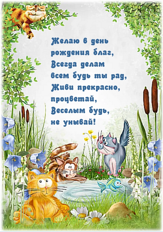 Желаю в день рождения благ, всегда делам всем будь ты рад