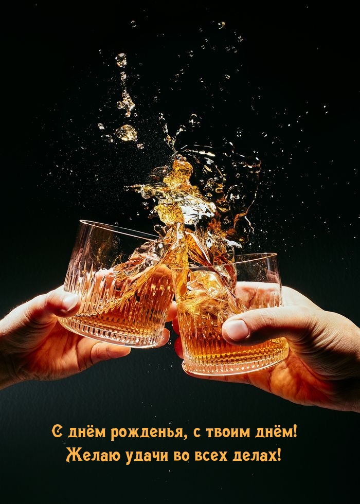 С днём рожденья, с твоим днём! Желаю удачи во всех делах!