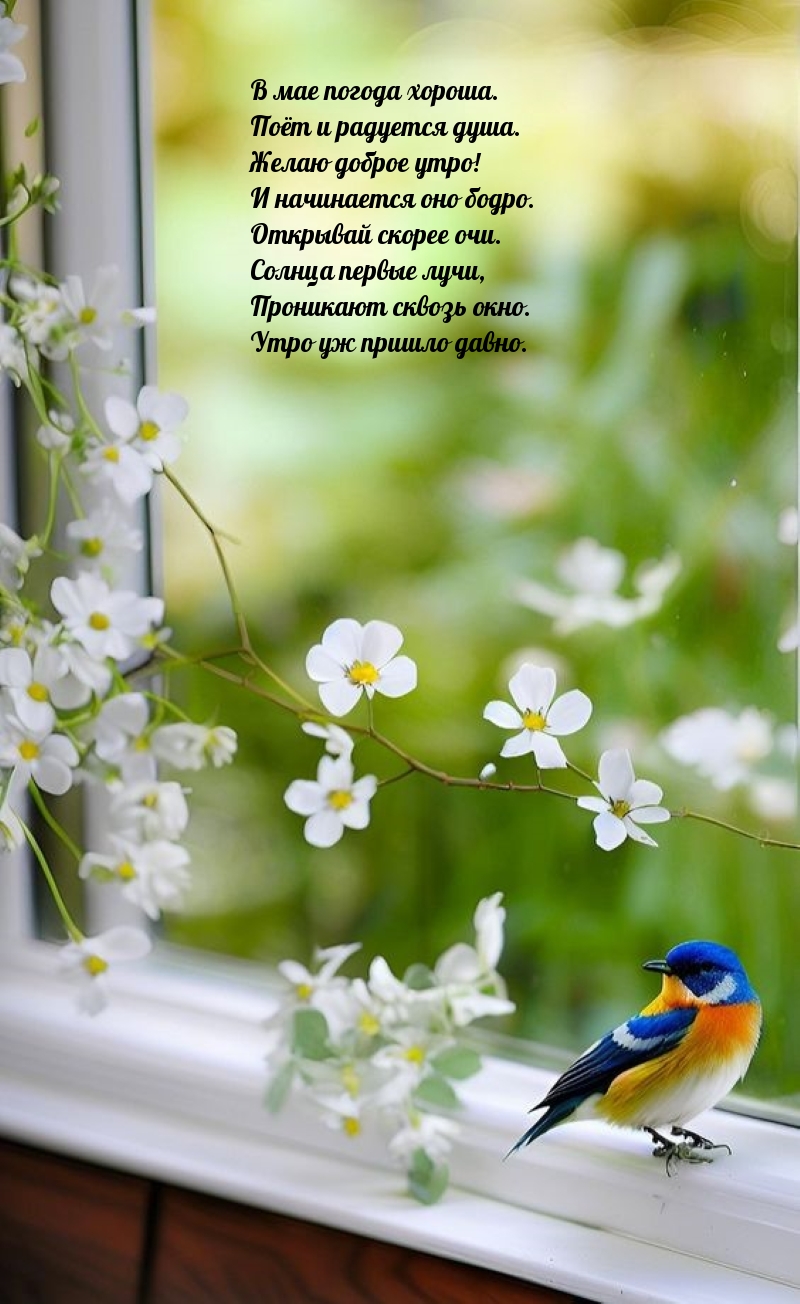 В мае погода хороша. Поёт и радуется душа. Желаю доброе утро!