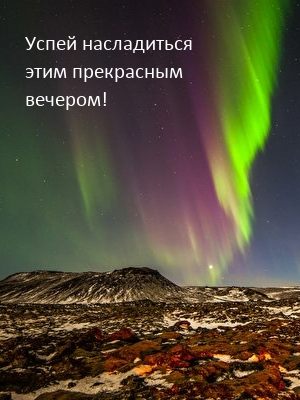 Успей насладиться этим прекрасным вечером!