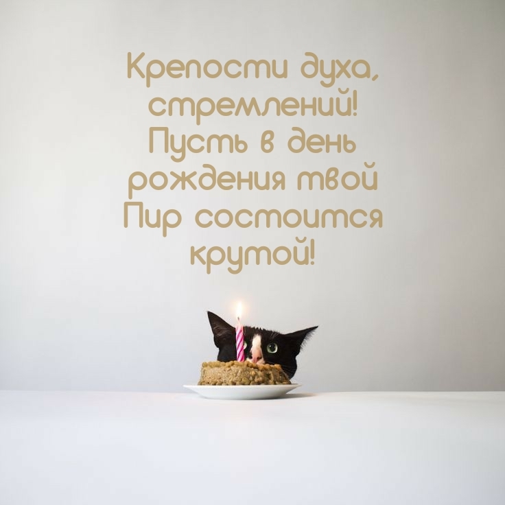 Крепости духа, стремлений! Пусть в день рождения пир состоится крутой!