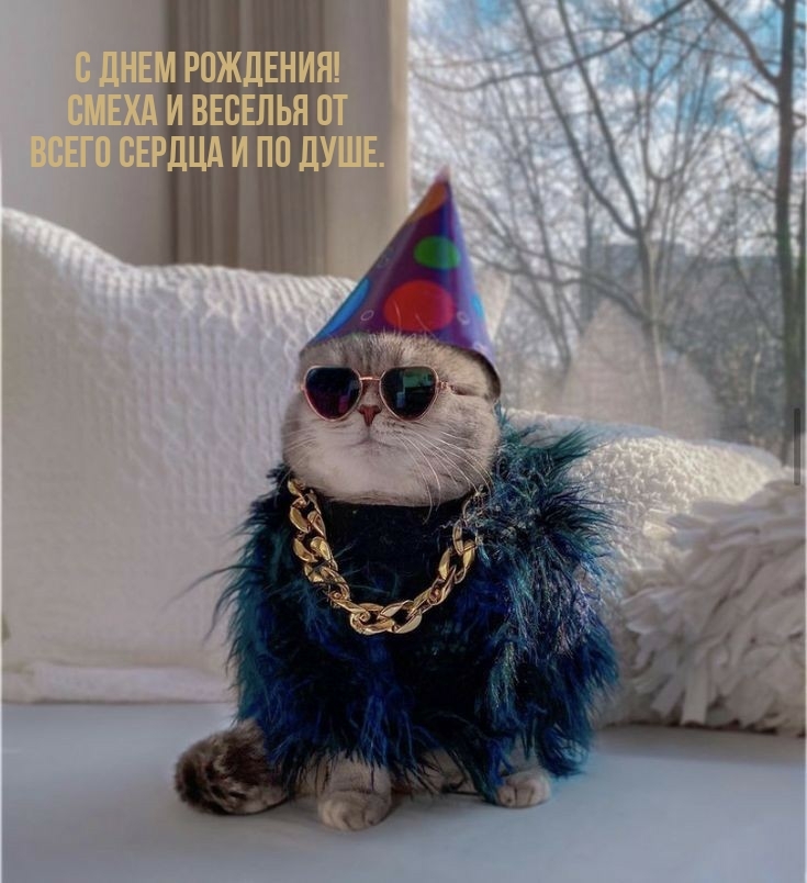 С днем рождения! Смеха и веселья от всего сердца и по душе.