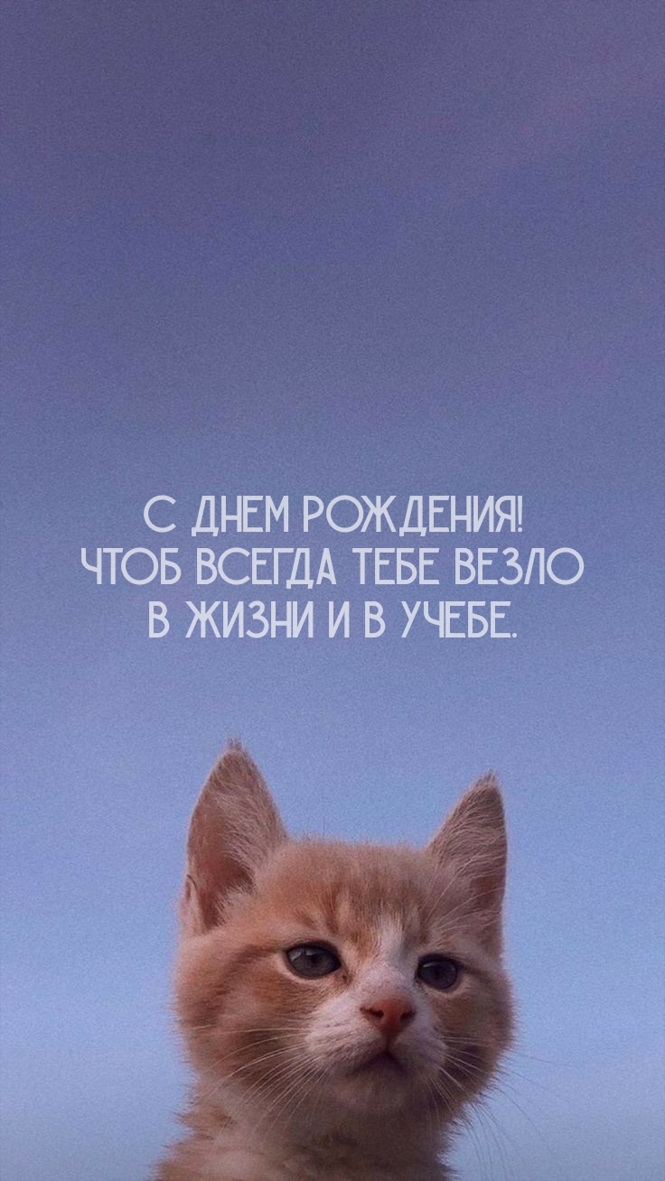 С днем рождения! Чтоб всегда тебе везло в жизни и в учебе.