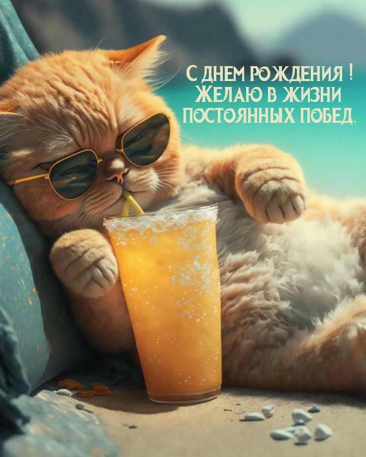 С днем рождения! Желаю в жизни постоянных побед.