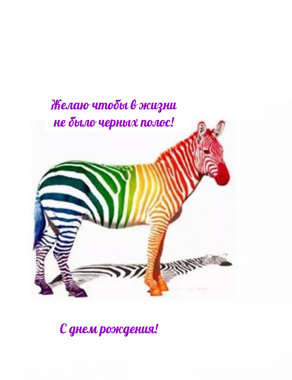 Желаю чтобы в жизни не было черных полос! С днем рождения!